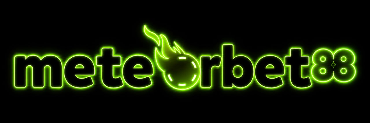 Logo METEORBET88 hijau neon untuk Situs Slot 5000 dan Depo 5000 QRIS